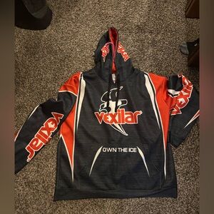 Vexilar Fishing Black and Red Logo Hoodie